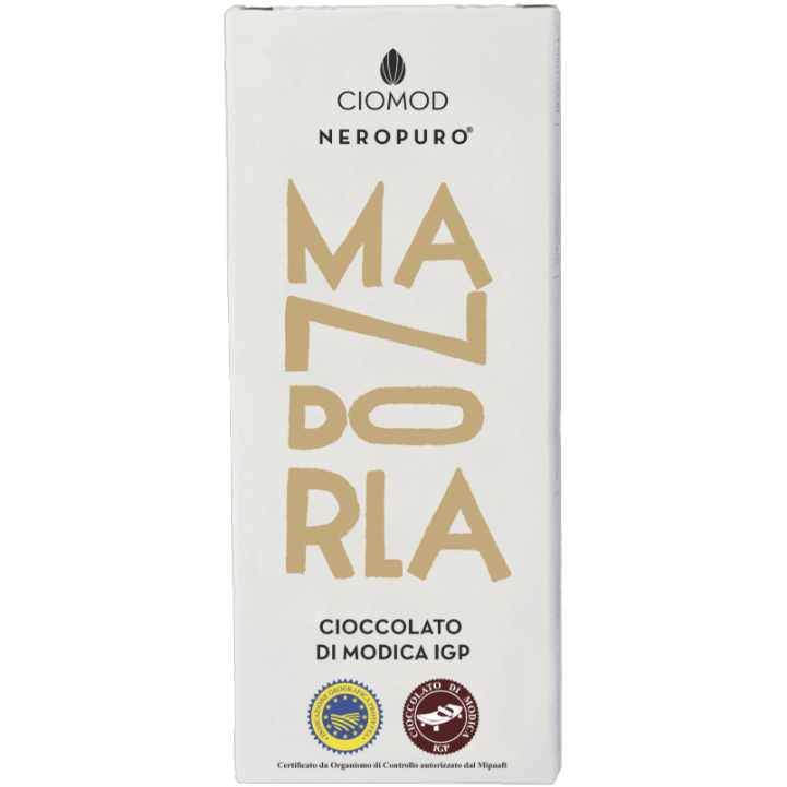 Schokolade aus Modica mit Mandeln, handgemacht, 100 g