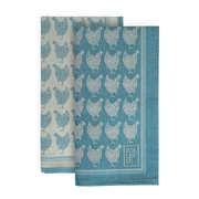 Geschirrtuch mit Hühner, aqua