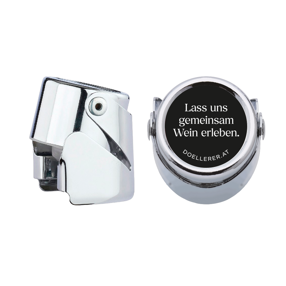 Schaumweinverschluss Lass uns Gemeinsam Wein erleben verchromt, 1 Stück