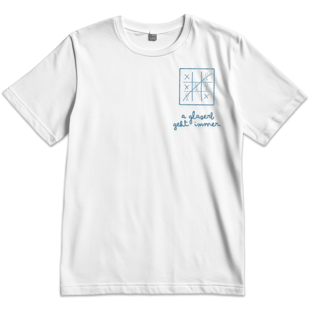 T-Shirt in weiß "3 gewinnt", Größe M