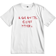 T-Shirt in weiß "A Glaserl geht immer", Größe S