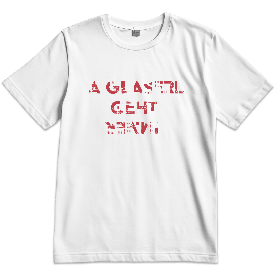 T-Shirt in weiß "A Glaserl geht immer", Größe XL