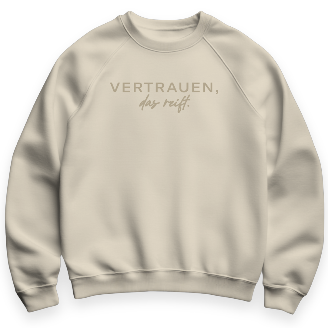 Sweater in natural "Vertrauen das reift", Größe XL