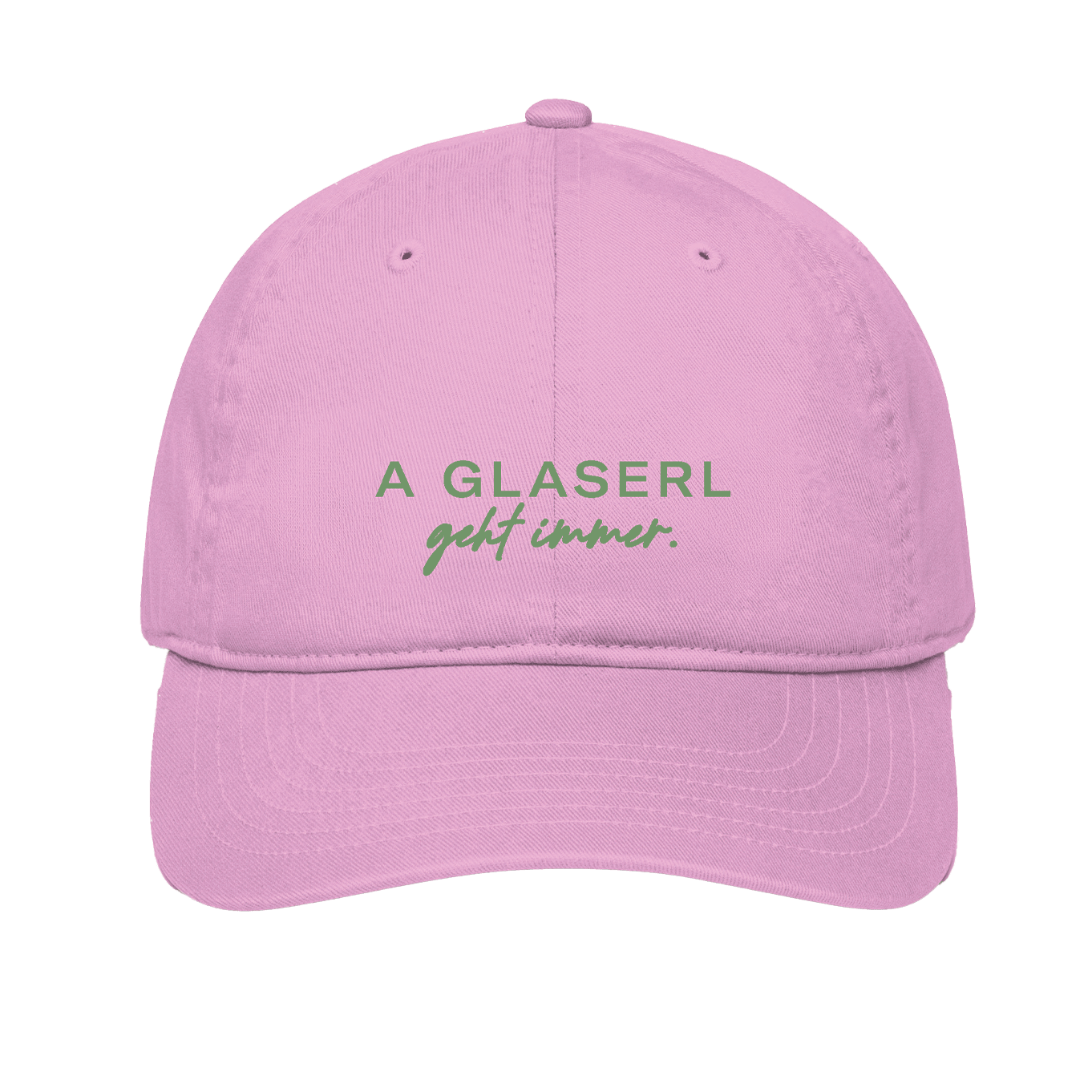 Cap in pink "A Glaserl geht immer"