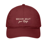 Cap in bordeaux "Mehr Mut zur Reife"