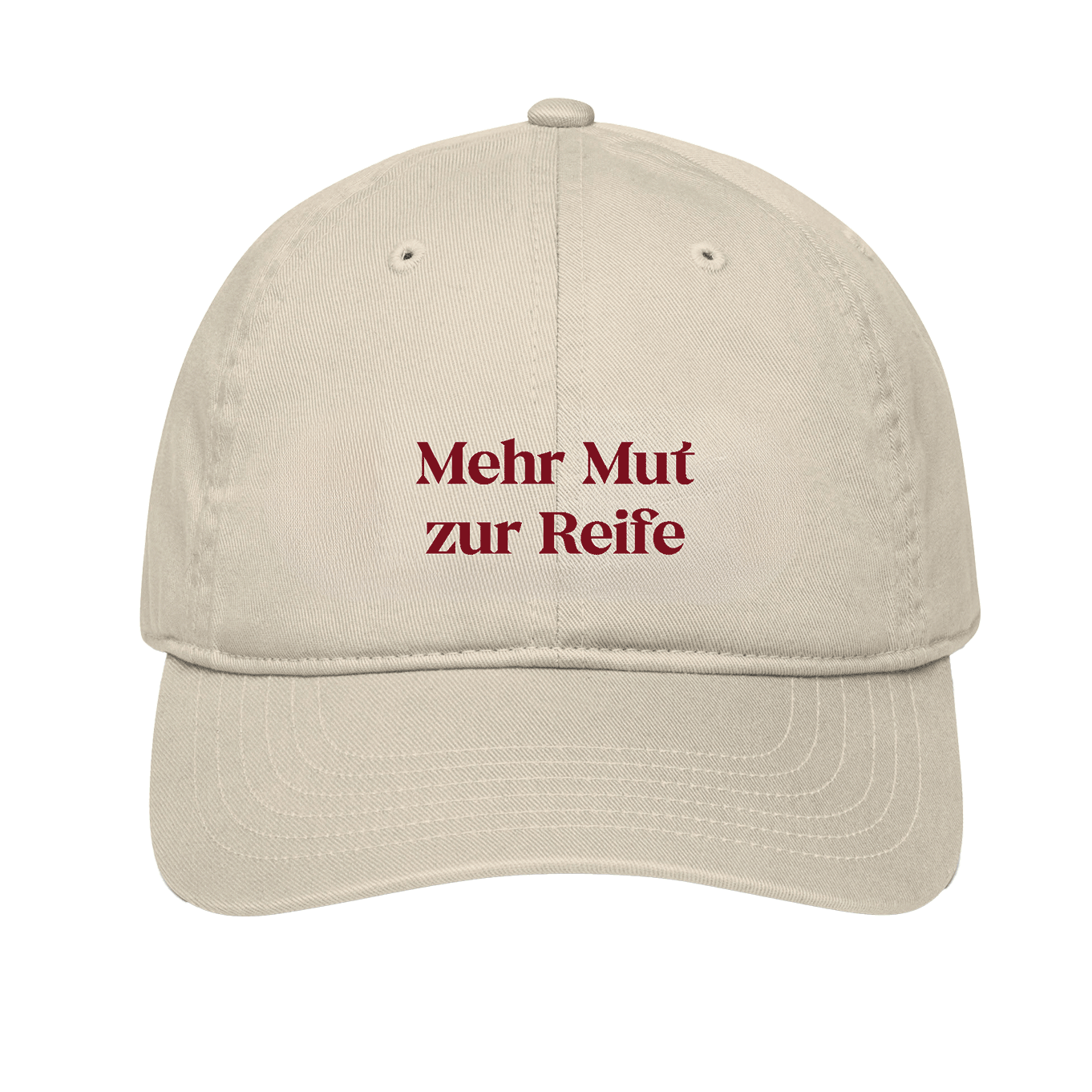 Cap in beige "Mehr Mut zur Reife"