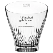 Flaschenkühler Acrylglas geriffelt für eine Flasche 0,75 l "A Flascherl geht immer"