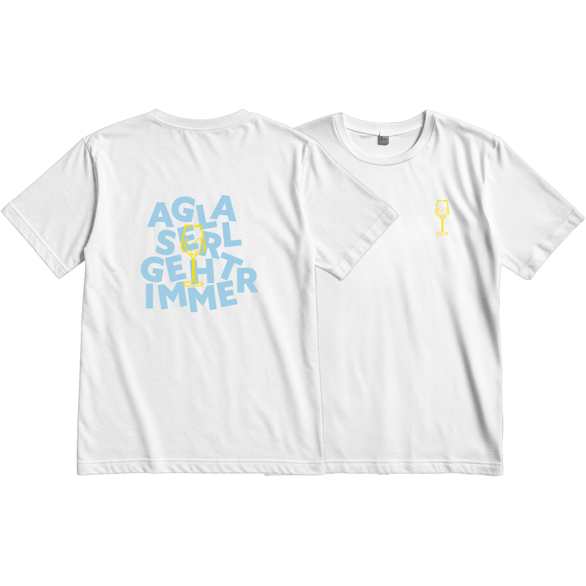 T- Shirt,  A Glaserl geht immer, blau, XL