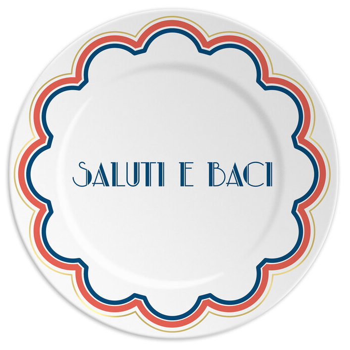 Teller "Saluti e Baci", 16 cm
