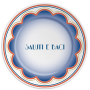 Teller "Saluti e Baci", 21 cm