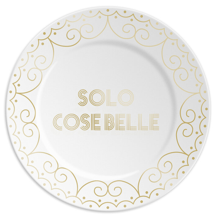 Teller "Solo cose belle", weiß 16 cm
