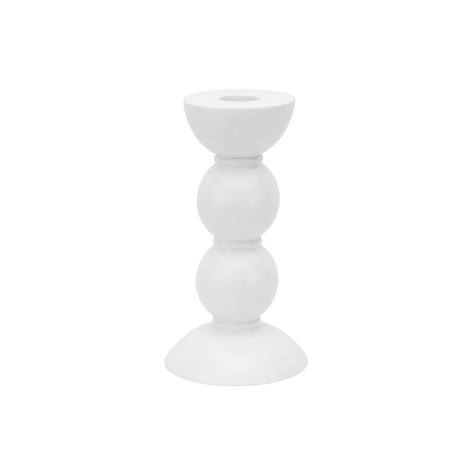 Kerzenständer, Bobbin medium, white - weiß, 14 cm