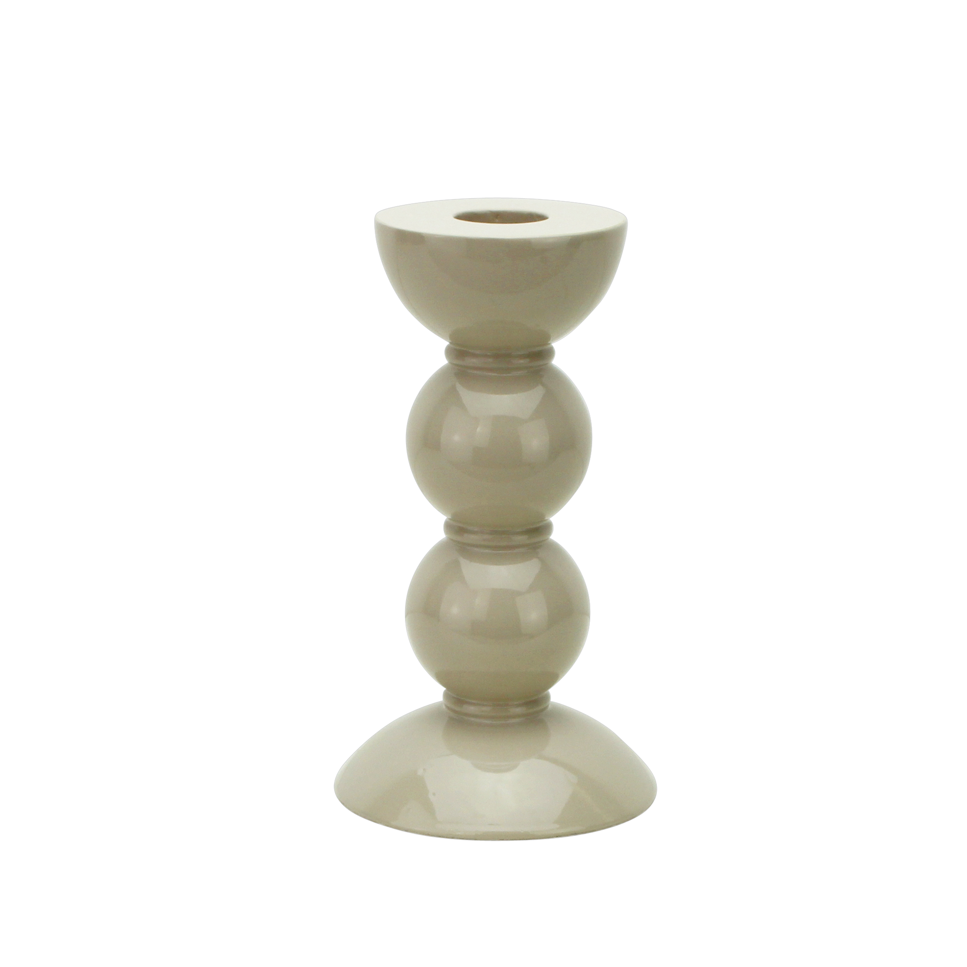 Kerzenständer, Bobbin medium, cappucino - beige, 14 cm