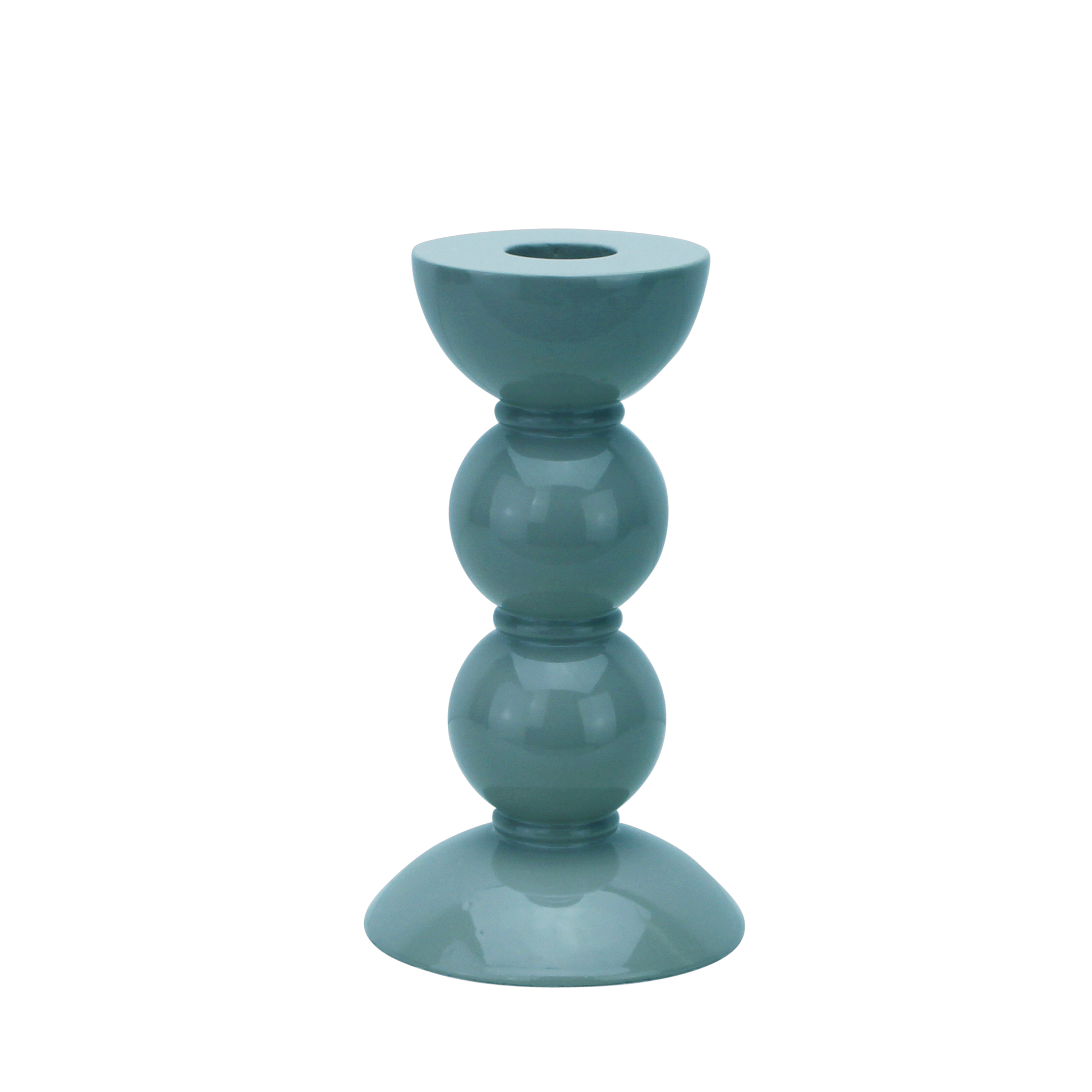 Kerzenständer, Bobbin medium, chambray - rauchblau, 14 cm