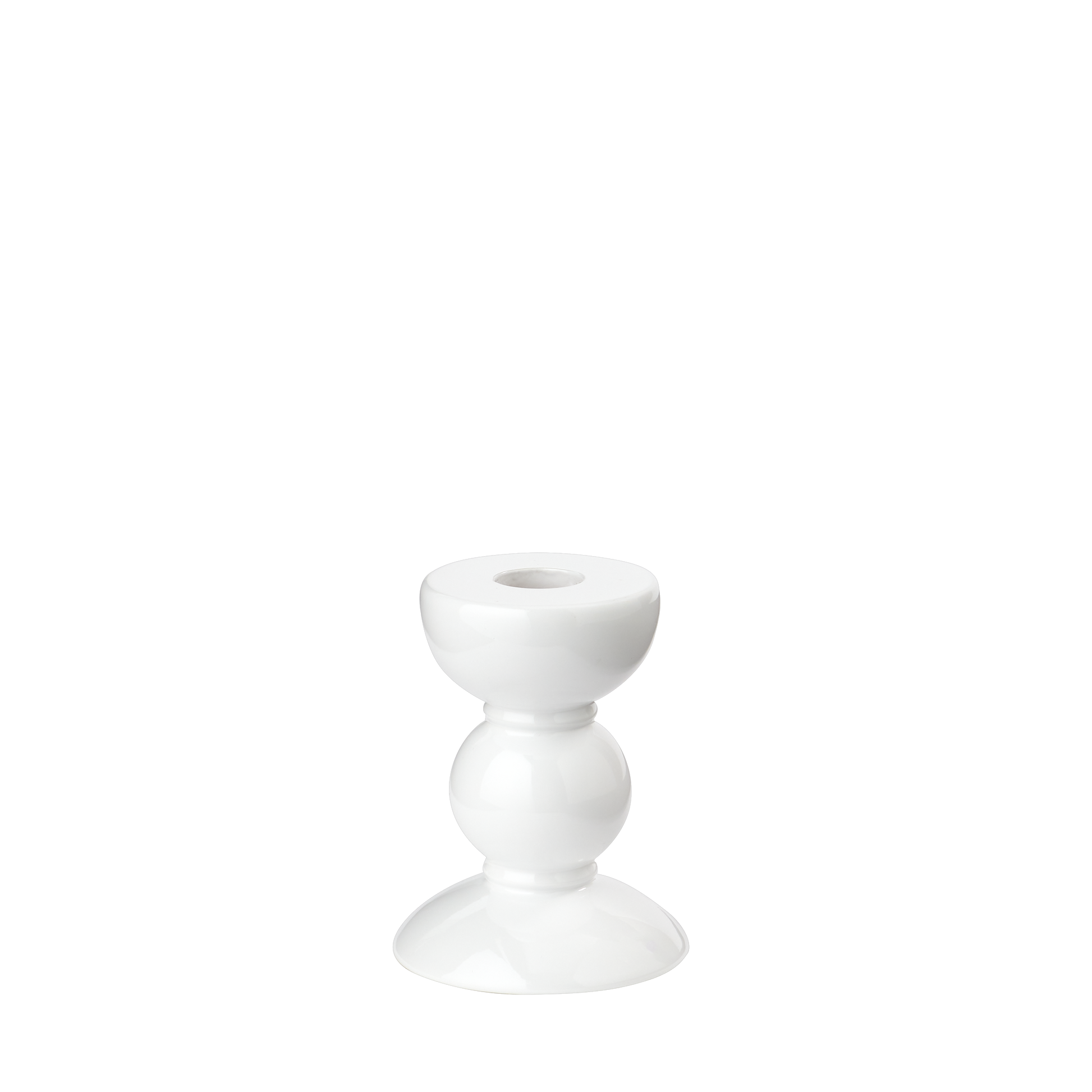 Kerzenständer, Bobbin small, white - weiß, 10 cm