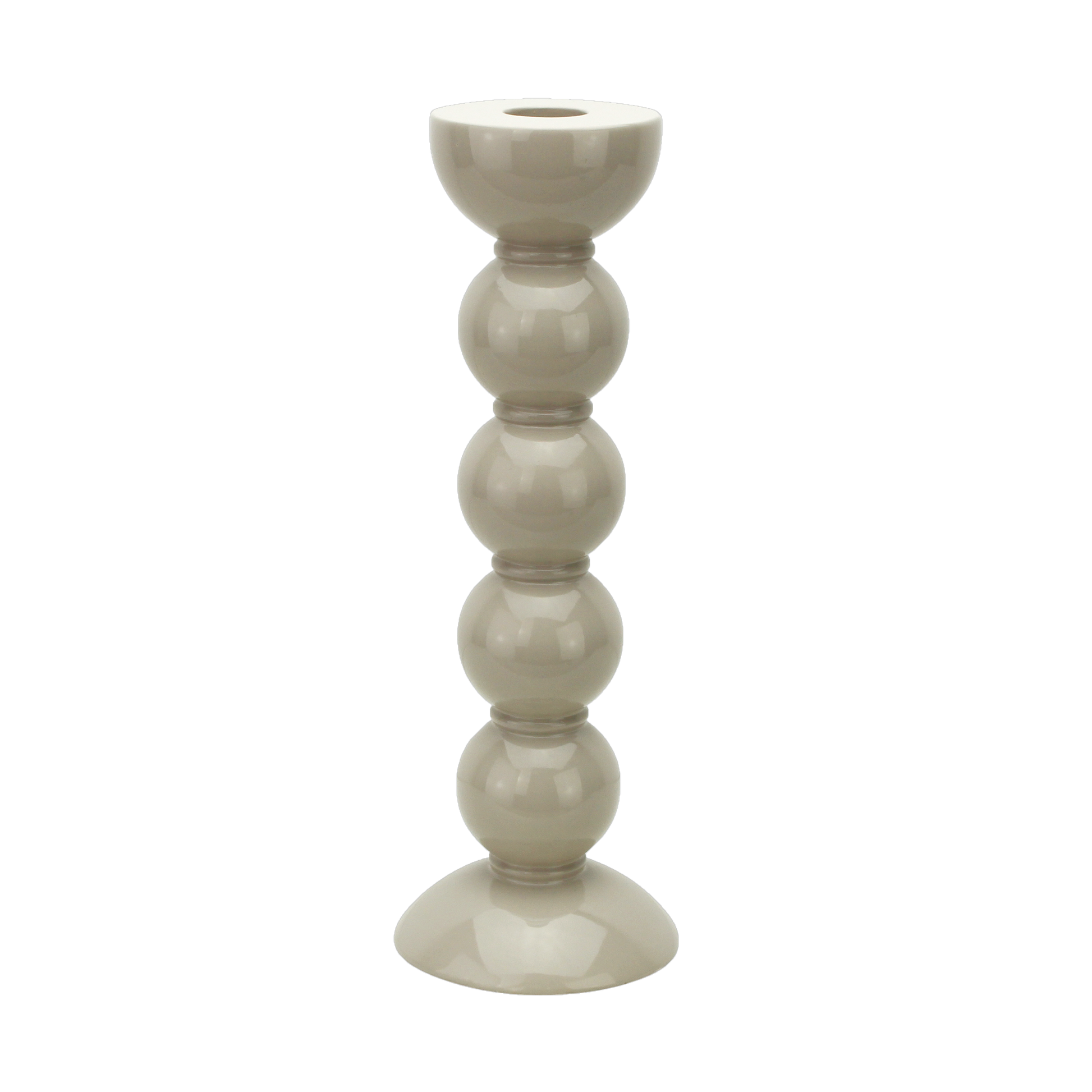 Kerzenständer, Bobbin tall, cappucino - beige, 24 cm