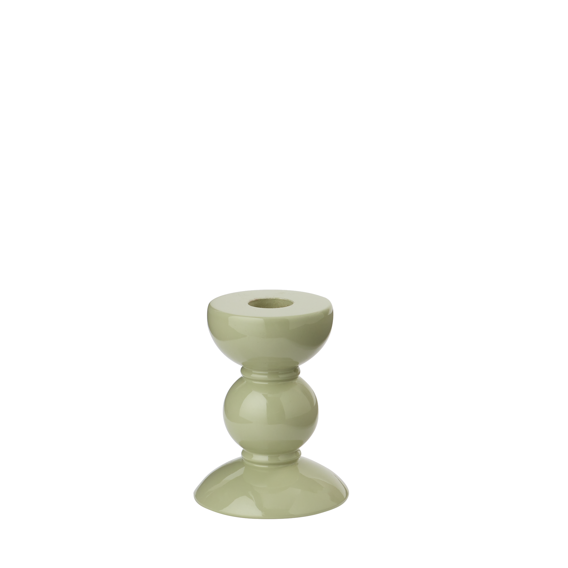 Kerzenständer, Bobbin small, sage - salbeigrün, 10 cm