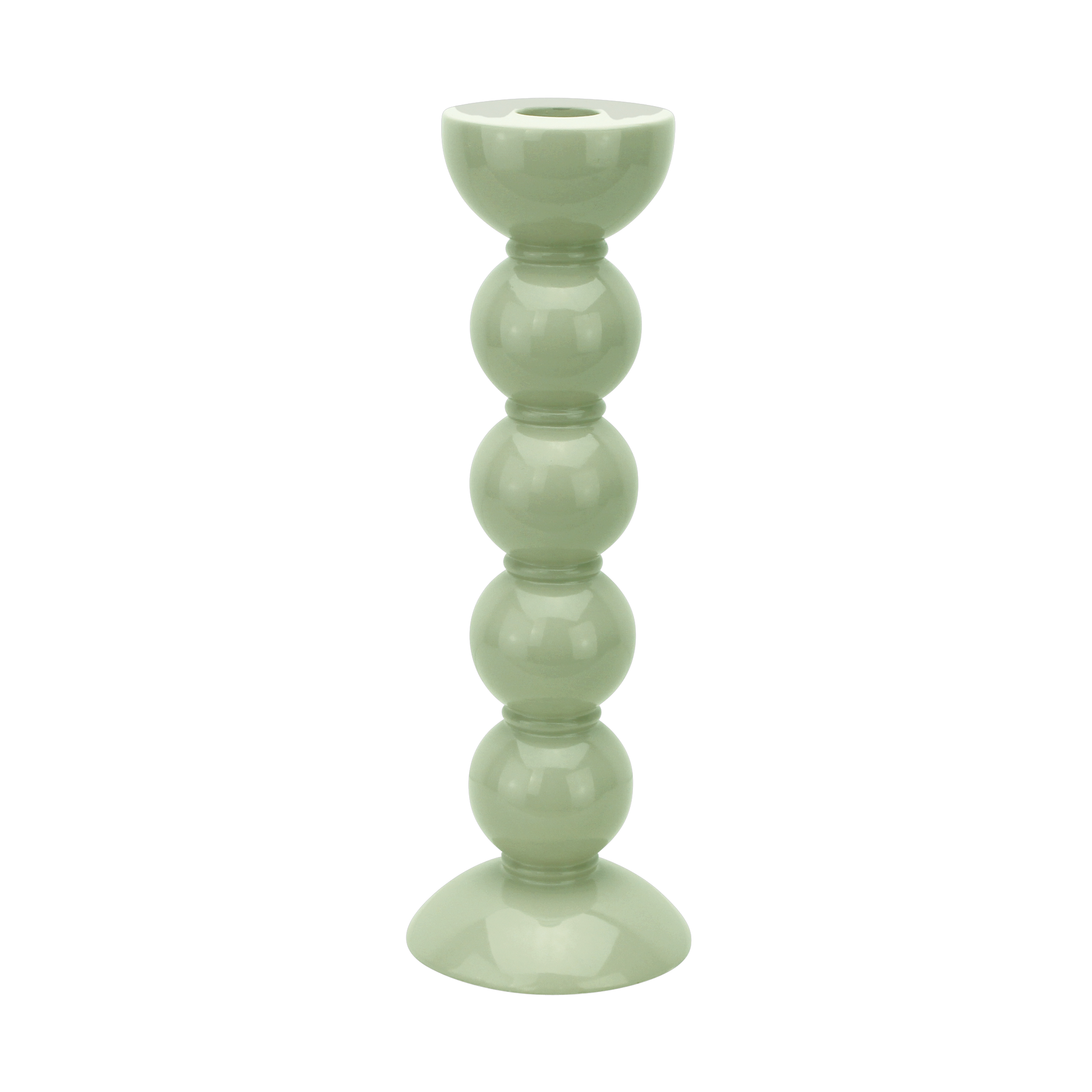 Kerzenständer, Bobbin tall, sage - salbei, 24 cm
