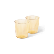 Glas Ribbed, cable - ockergelb, 180 ml