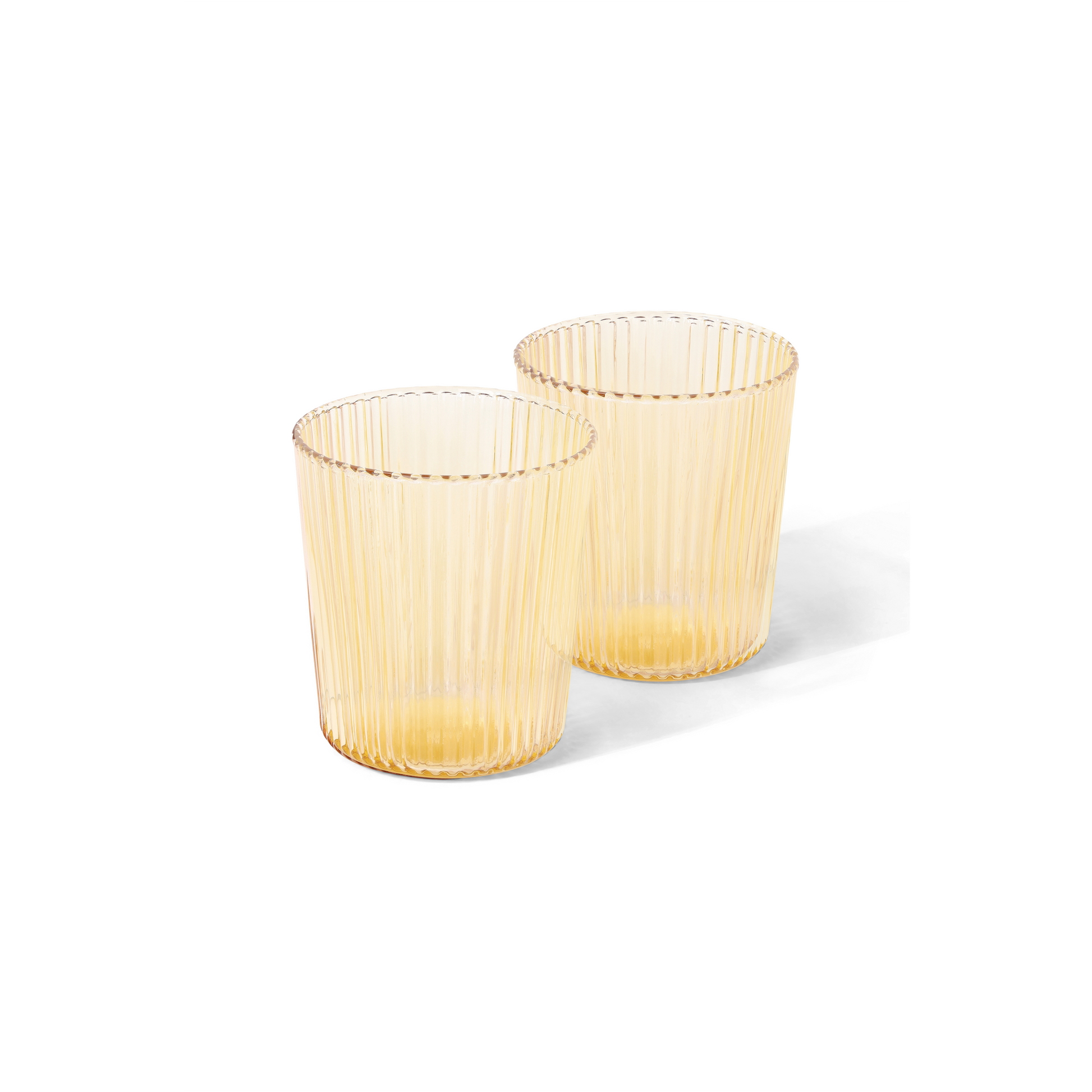 Glas Ribbed, cable - ockergelb, 180 ml