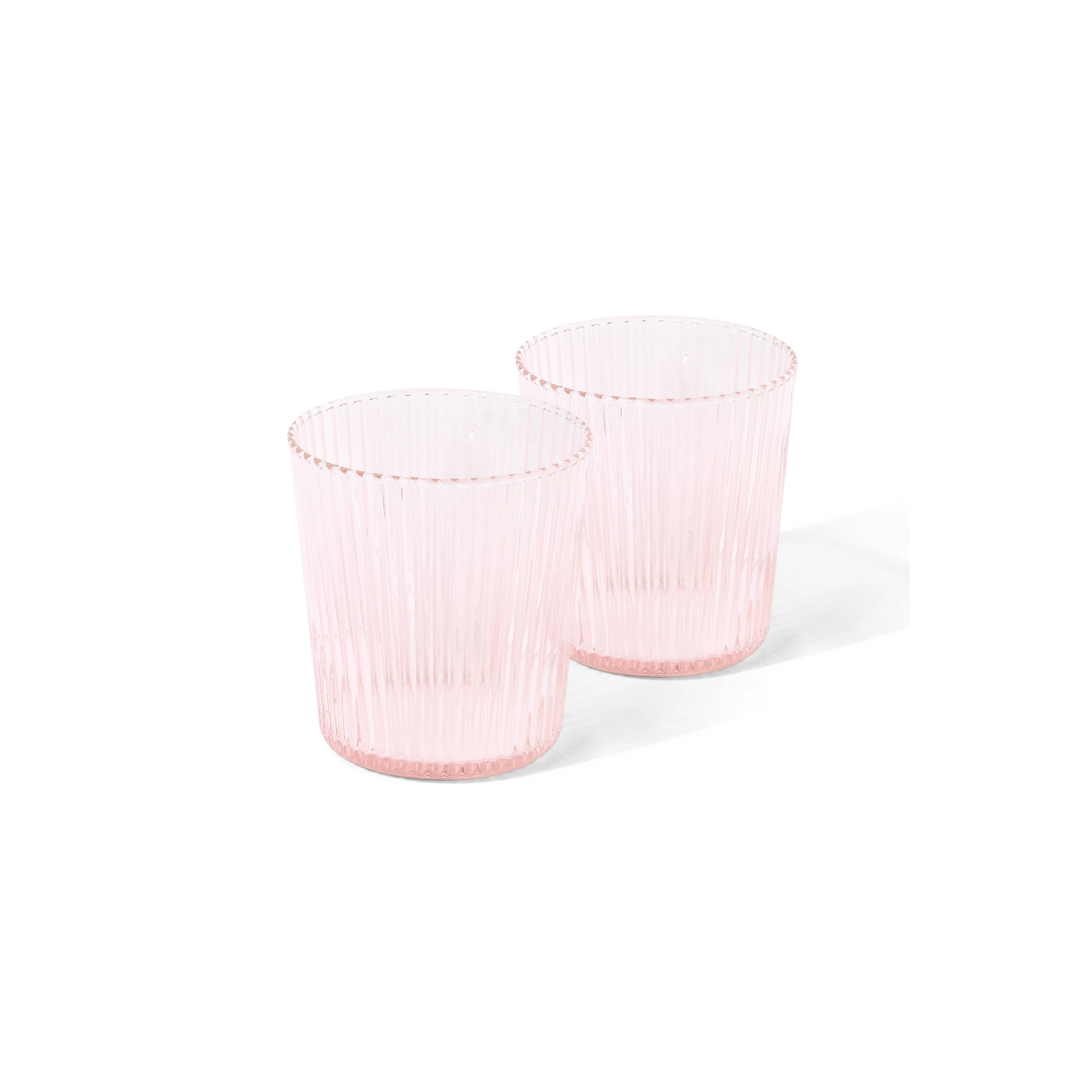 Glas Ribbed, pink - rosa, 180 ml