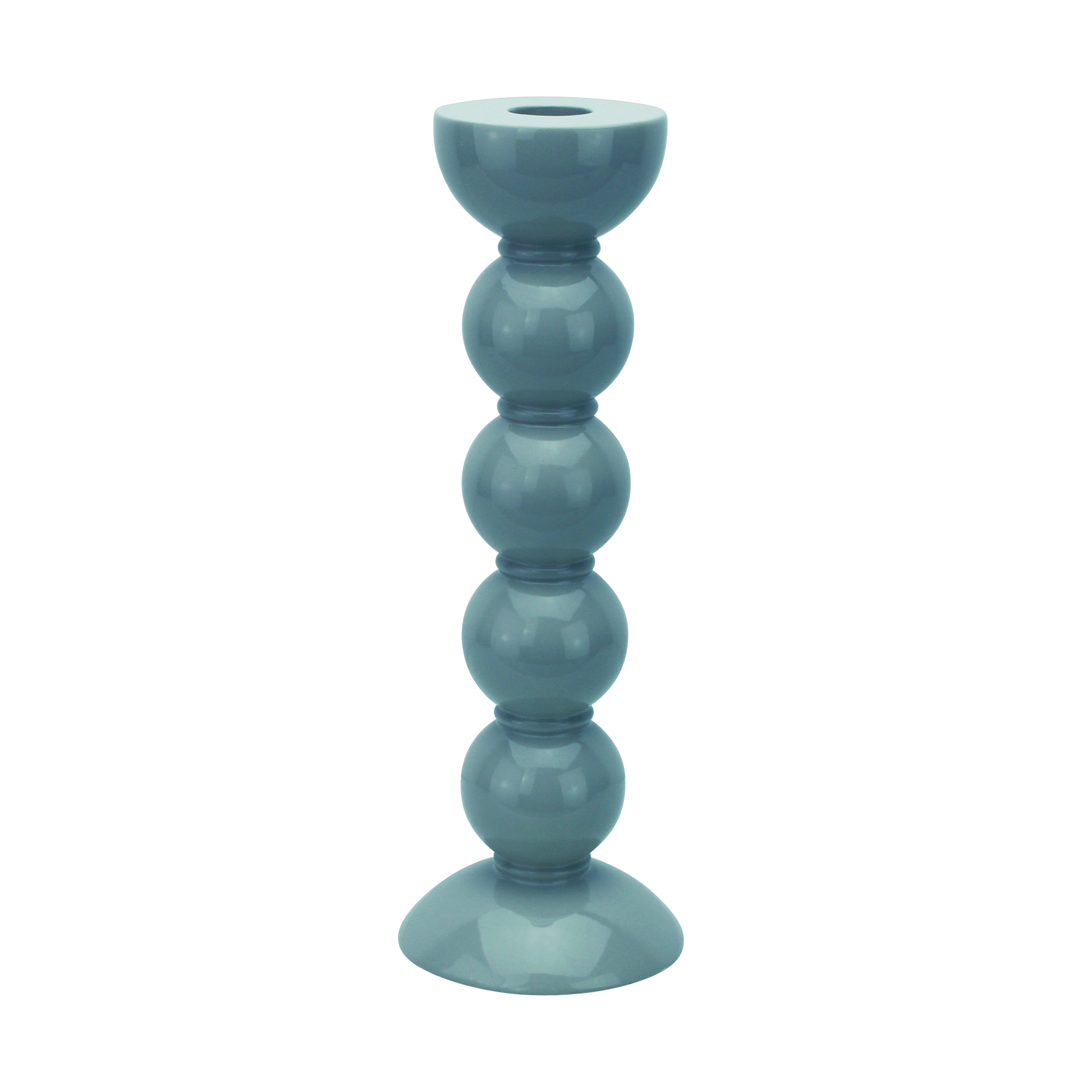 Kerzenständer, Bobbin tall, chambray - rauchblau, 24 cm