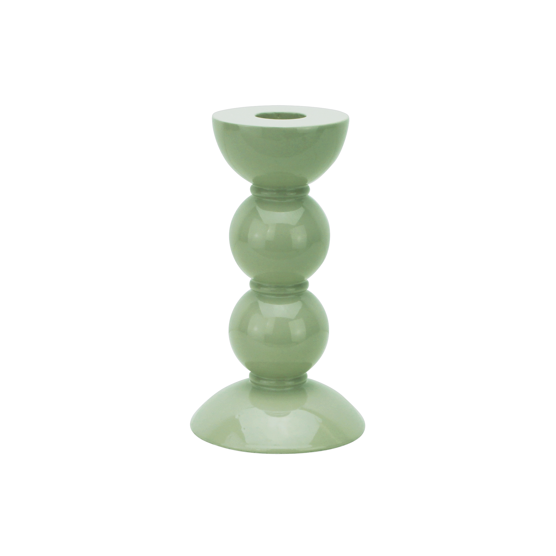 Kerzenständer, Bobbin medium, sage - salbei, 14 cm
