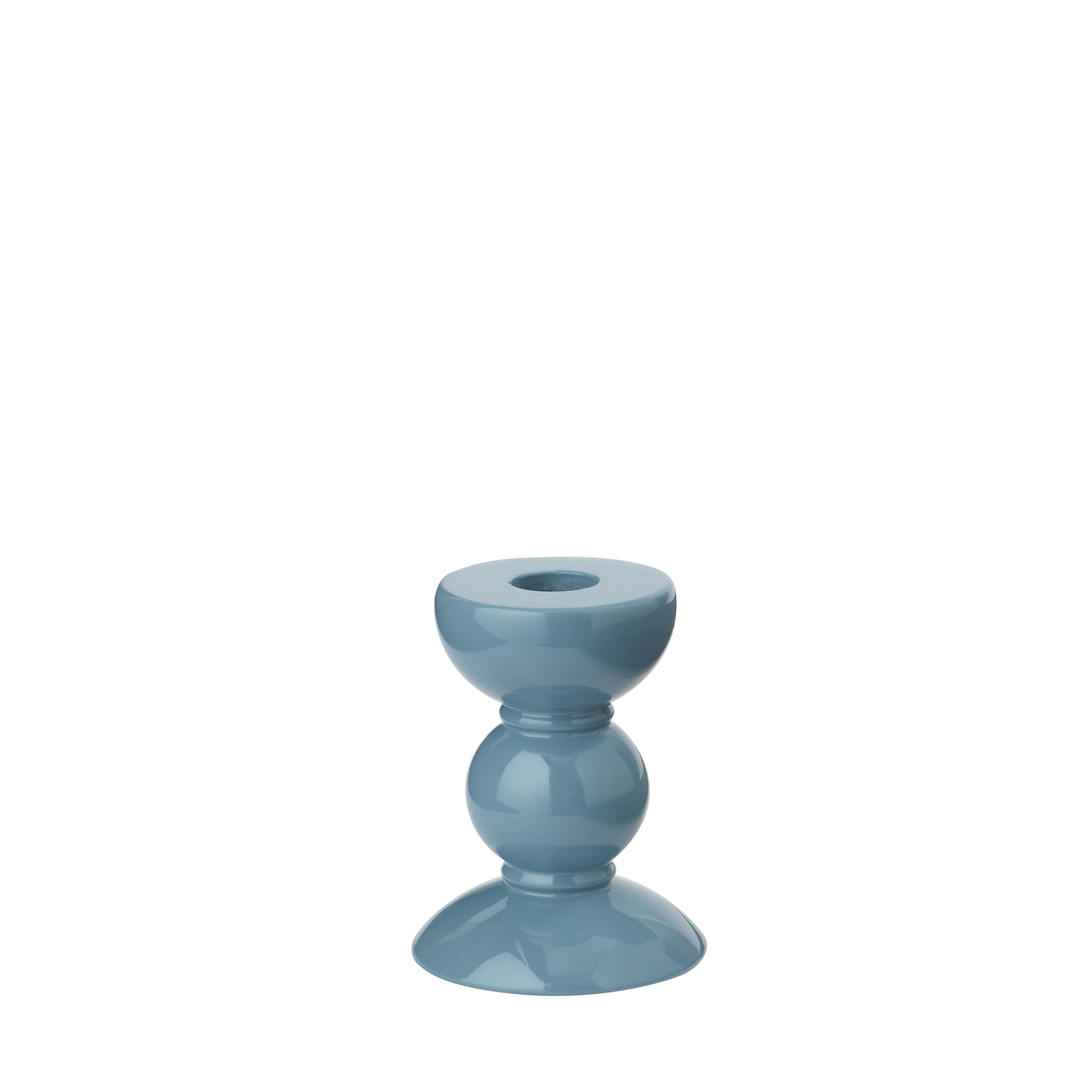 Kerzenständer, Bobbin small, chambray - rauchblau, 10 cm
