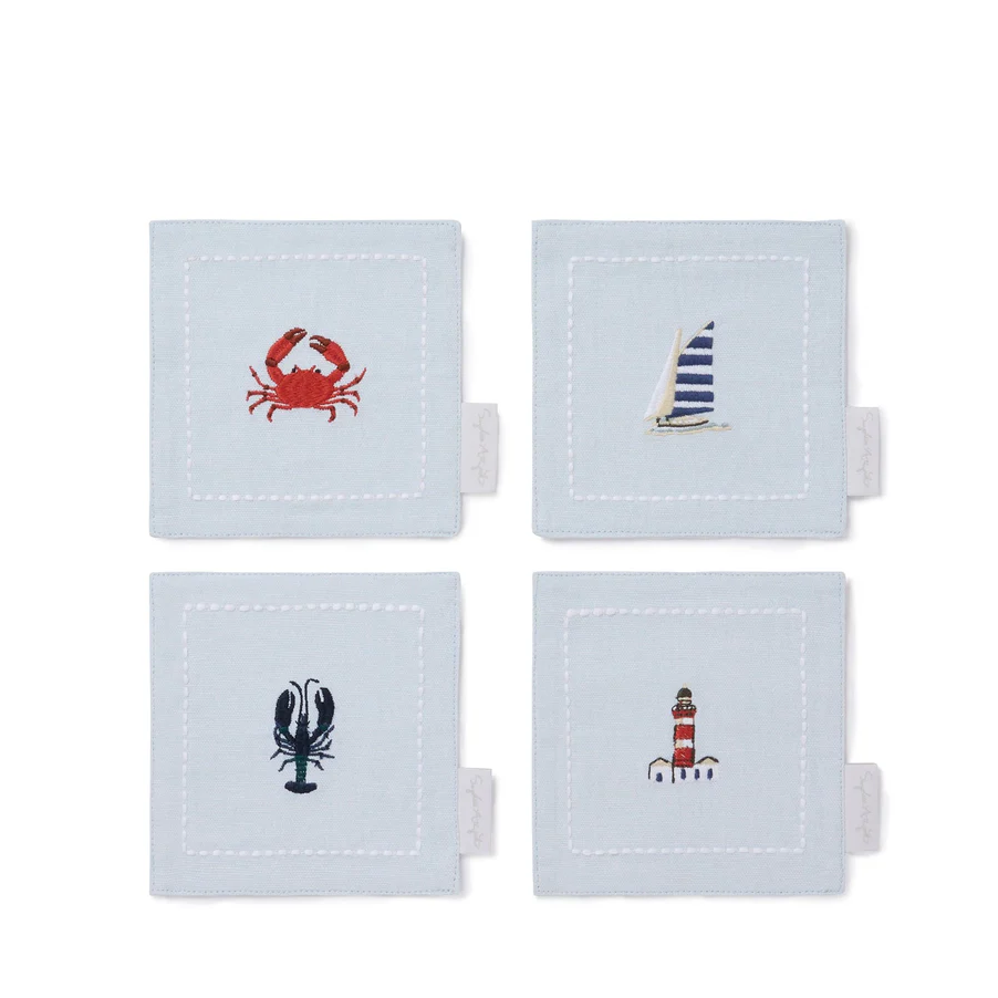 Cocktail-Servietten, Coastal Boats, 4er Set