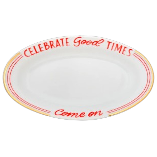 Platte oval "Good Times", 17x10 cm