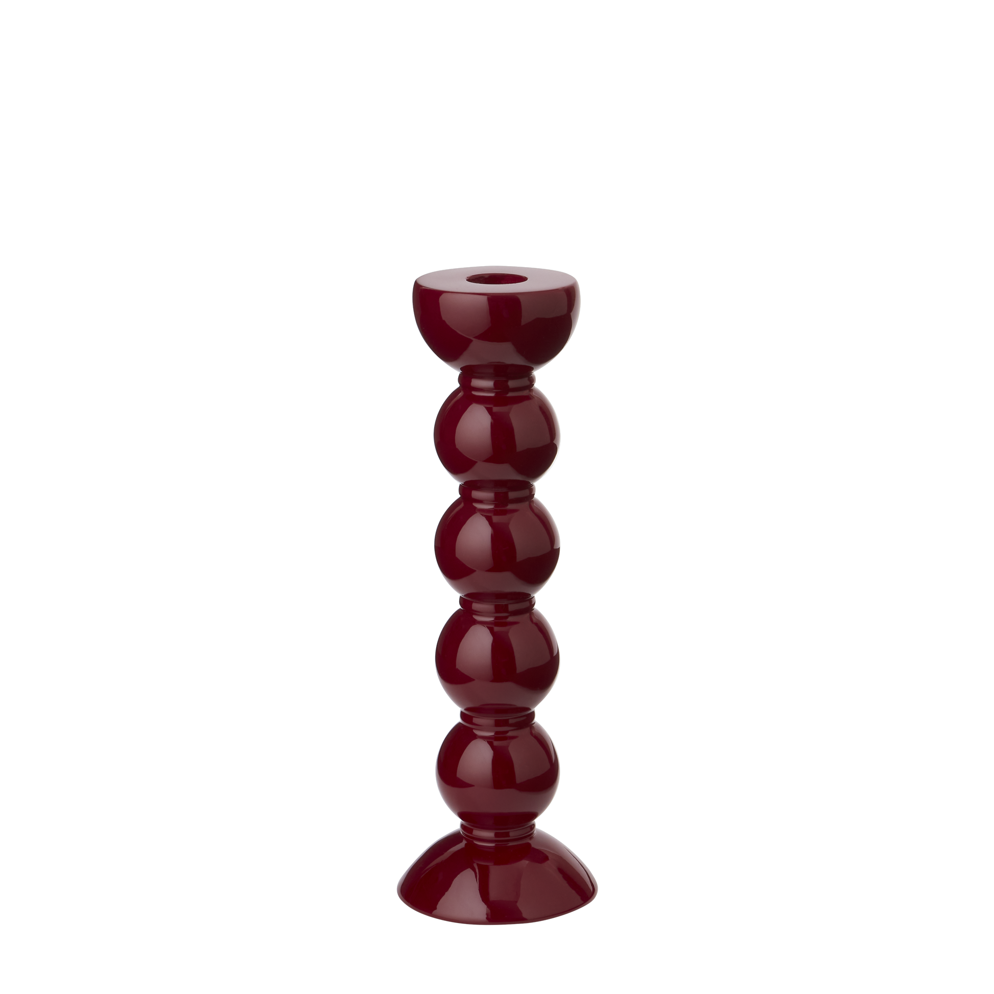 Kerzenständer, Bobbin tall, cherry - dunkelrot, 24 cm