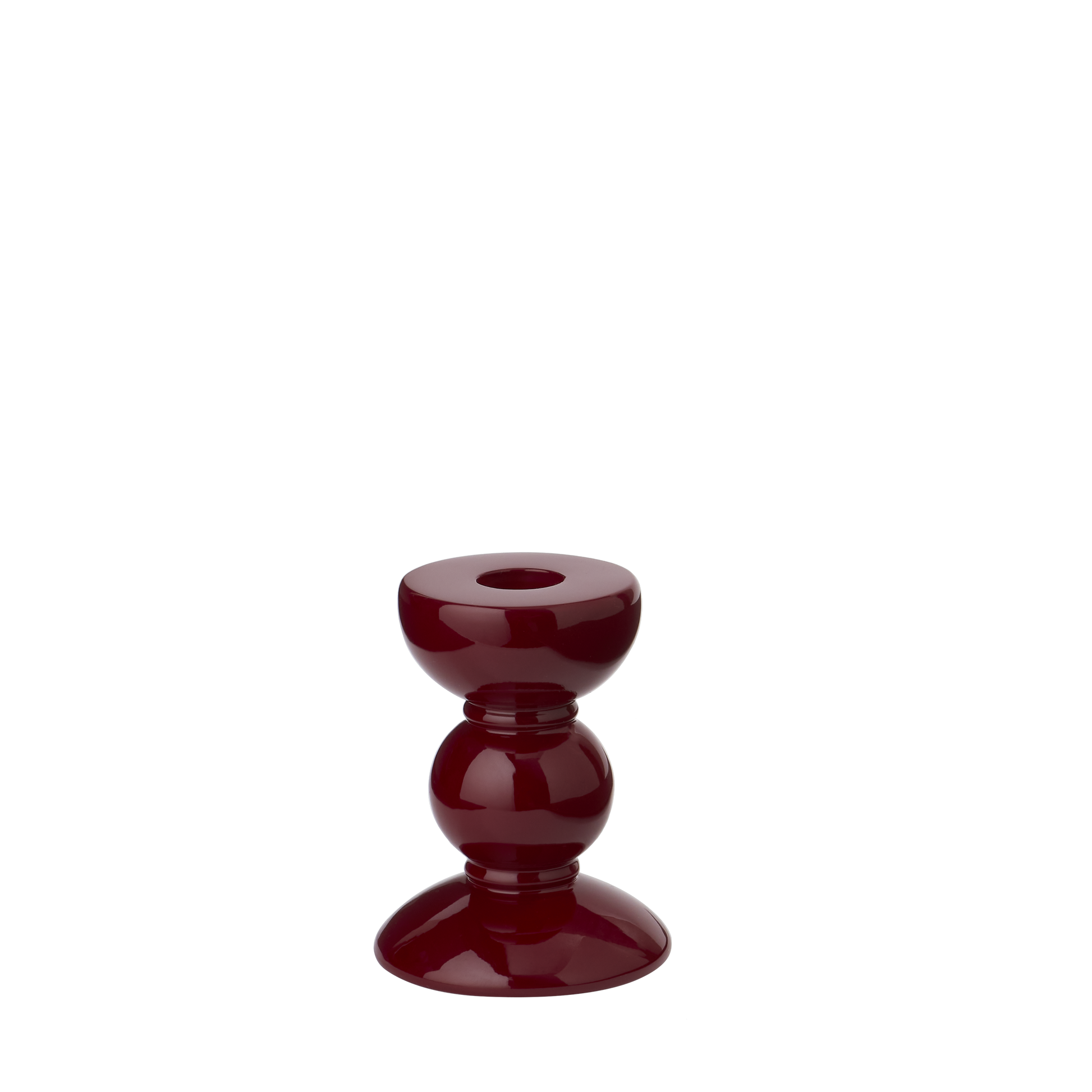 Kerzenständer, Bobbin small, cherry - dunkelrot, 10 cm