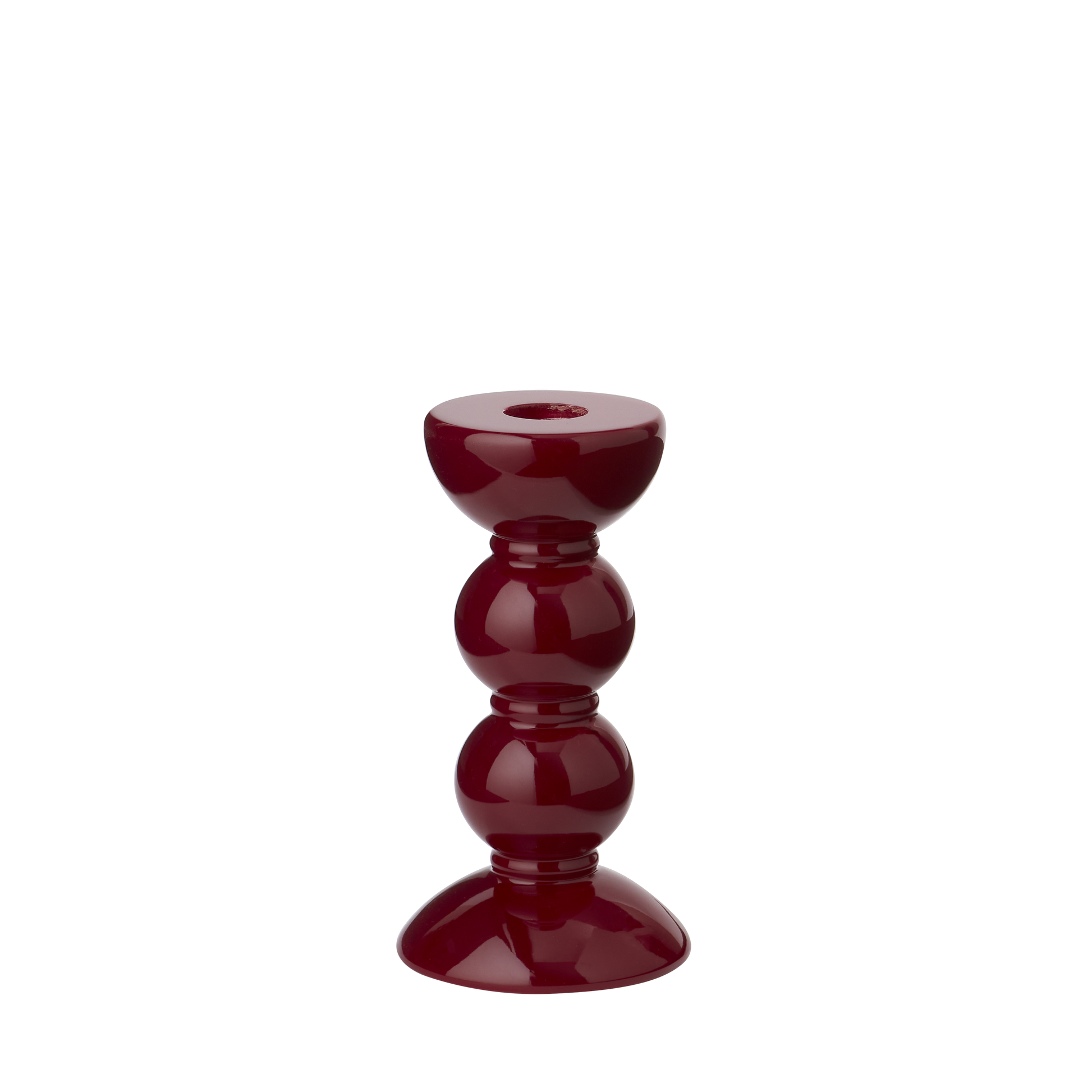 Kerzenständer, Bobbin medium, cherry - dunkelrot, 14 cm