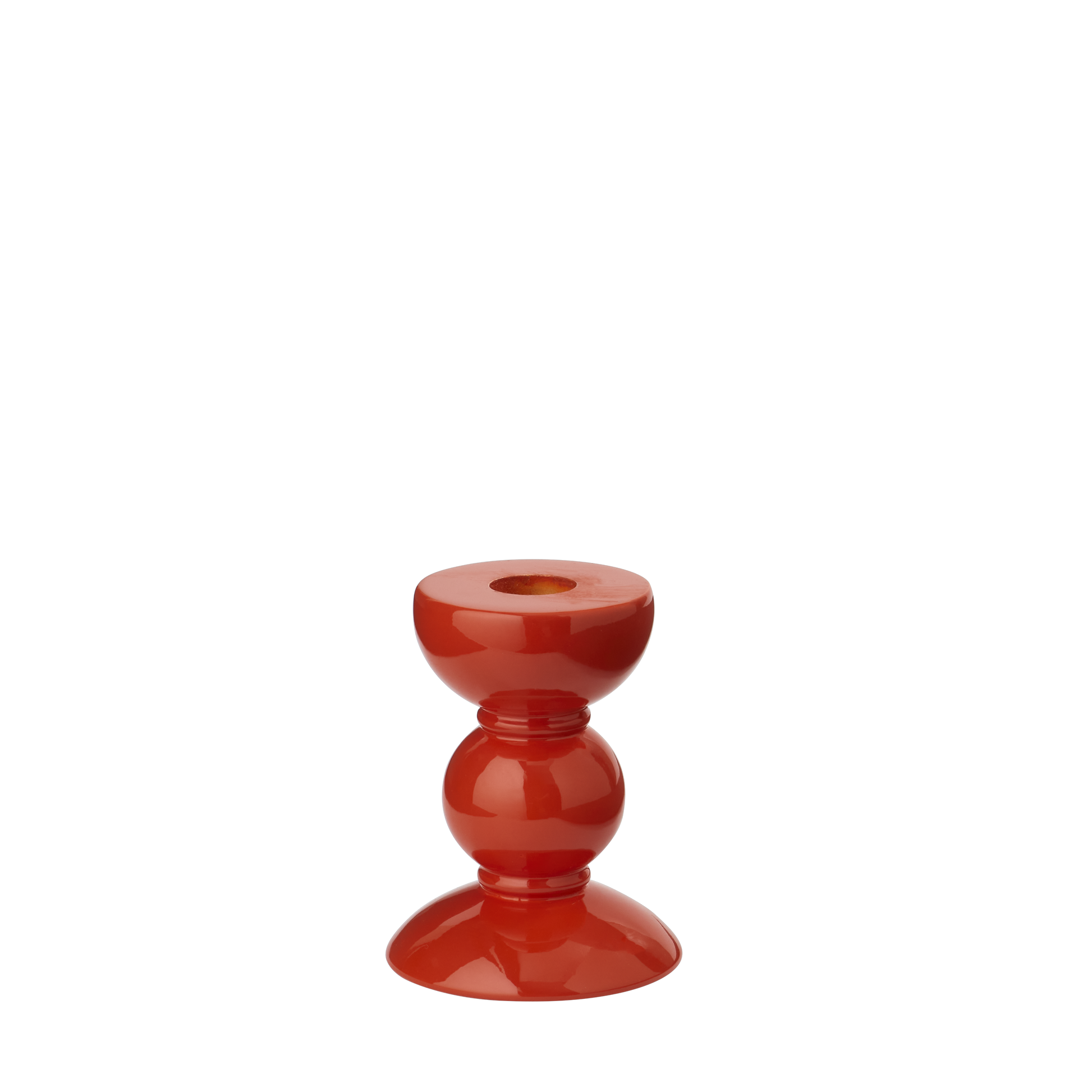 Kerzenständer, Bobbin small, orange, 10 cm