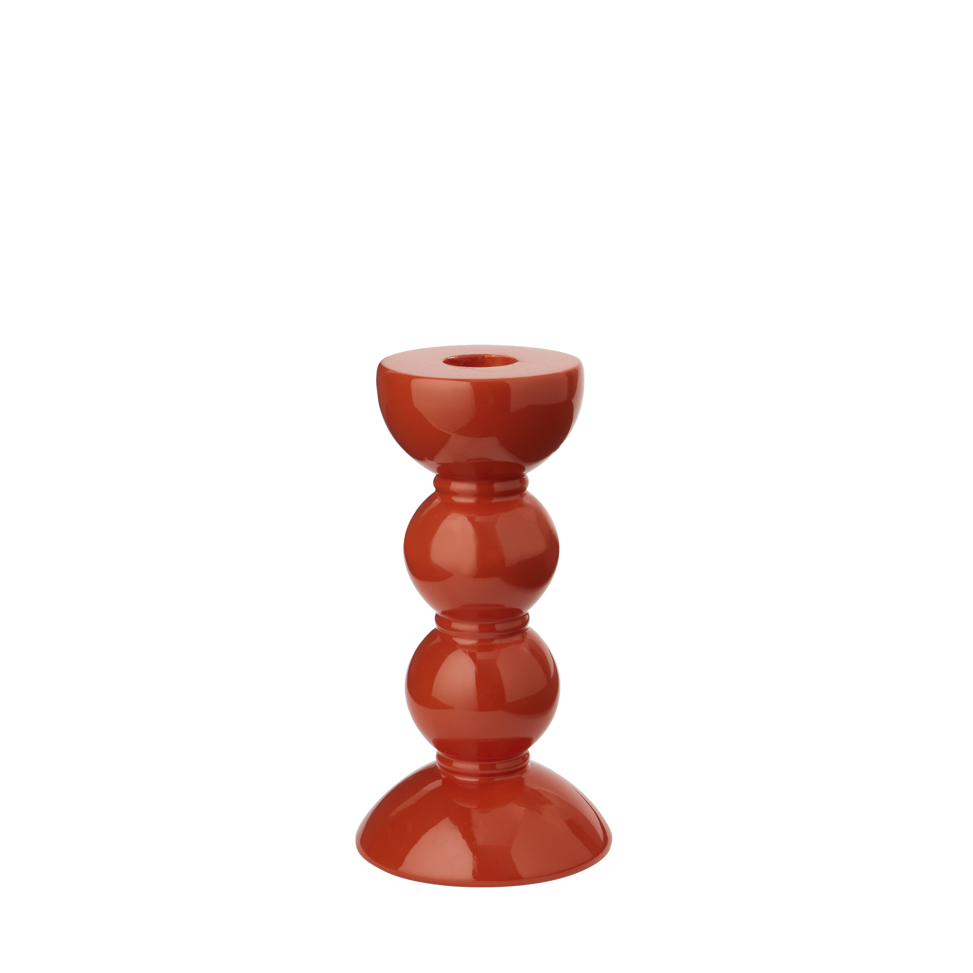 Kerzenständer, Bobbin medium, orange, 14 cm