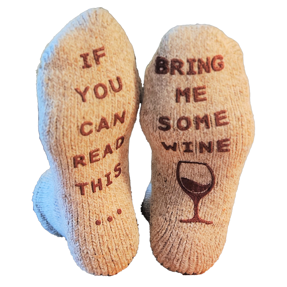 Socken "Wine Not" beige, Gr.43/46