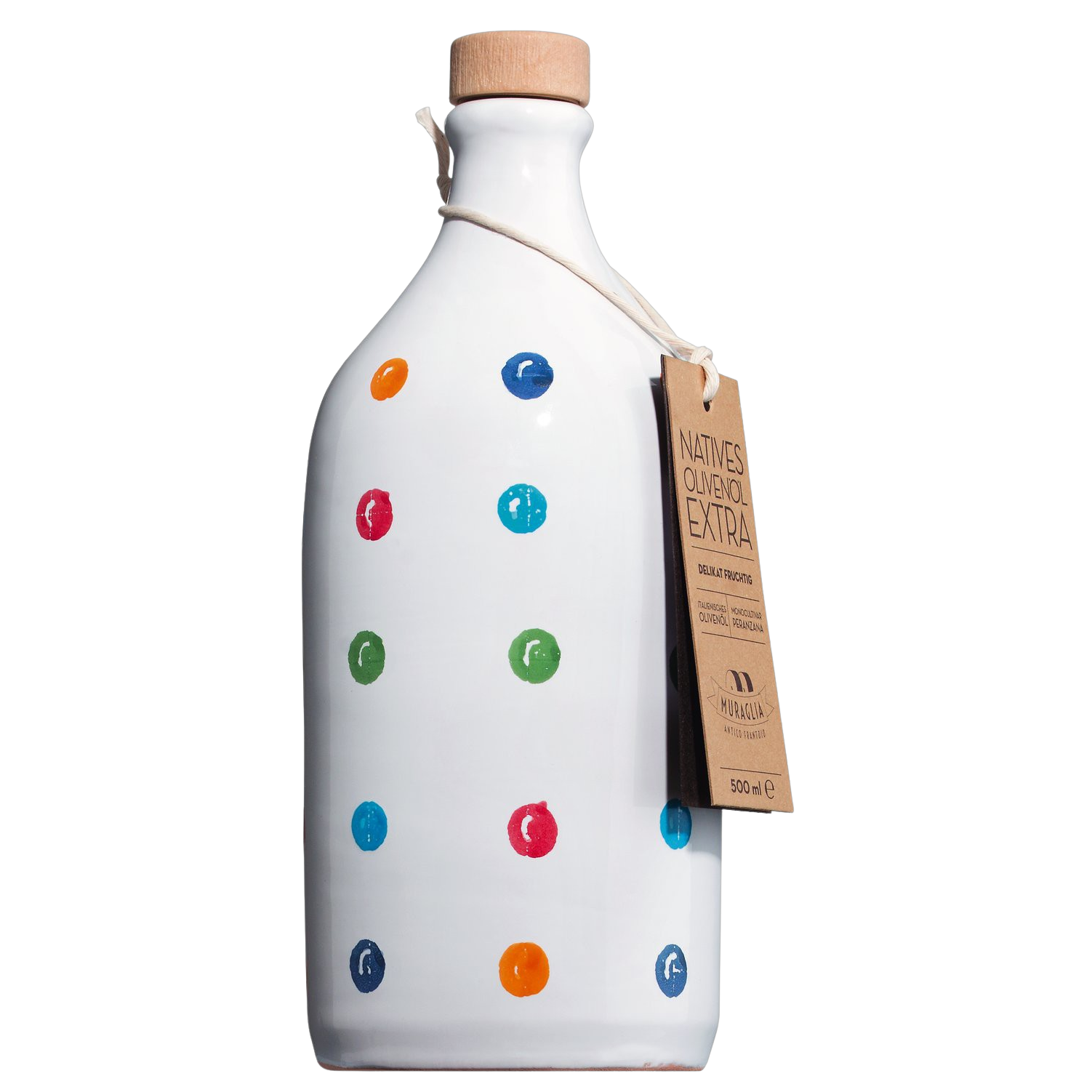 Peranzana-Olivenöl, Keramikflasche gepunktet, 500 ml