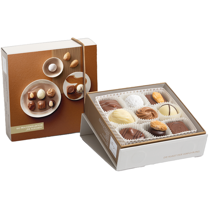 9er Pralinen Selektion "Die Nussigen" Bio, 100 g