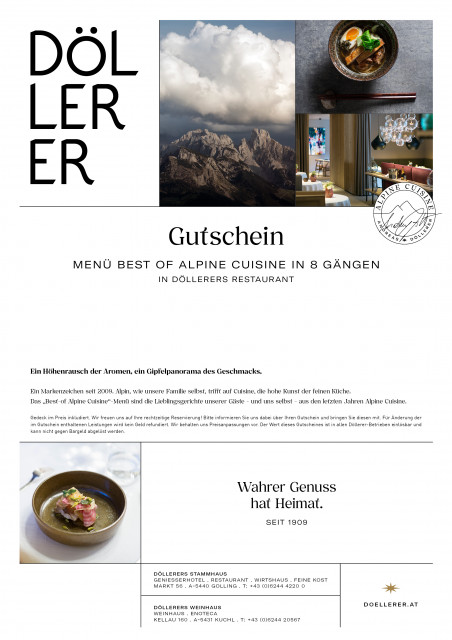 Menü Best of Alpine Cuisine 8 Gänge